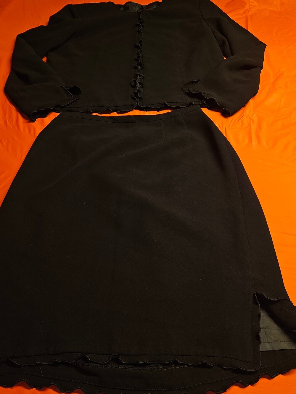 Vintage Black Two-Piece Skirt Suit Set by Bernard Holtzman E.U.C.